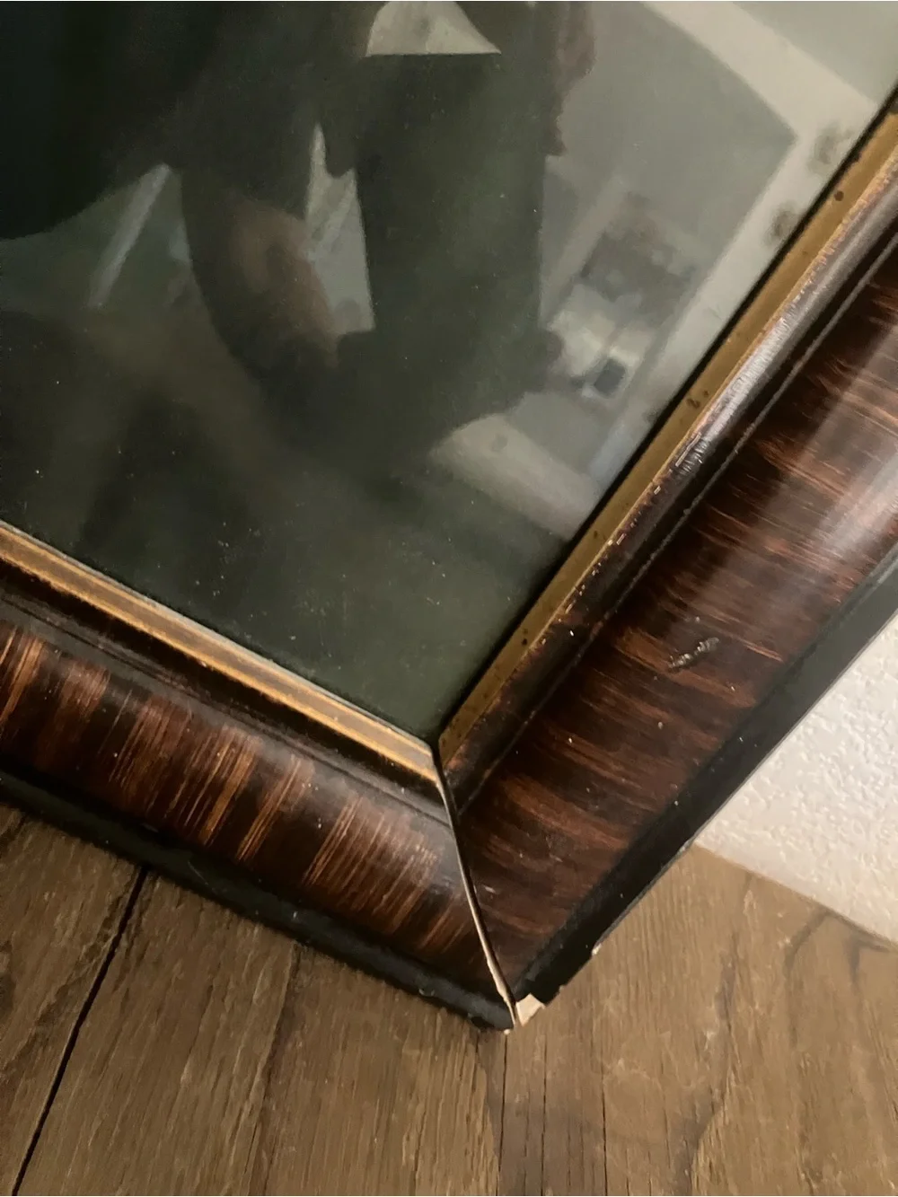 Framed Antique Portrait of FDR in Brown  Frame